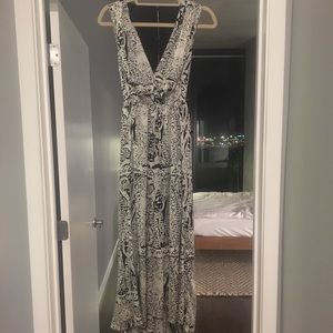 Vintage black and white silk dress